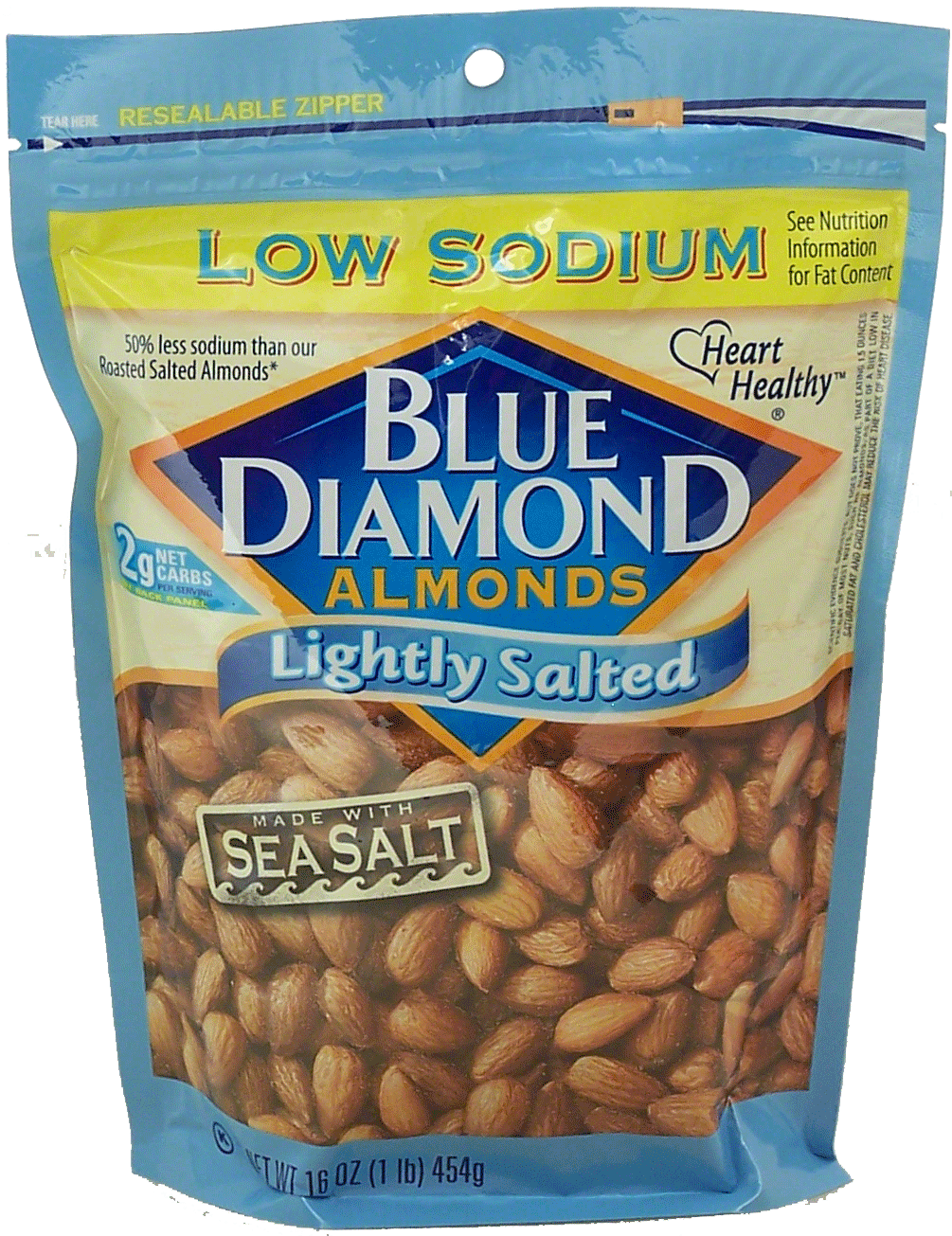 Blue Diamond Low Sodium lightly salted almonds made with sea salt Full-Size Picture